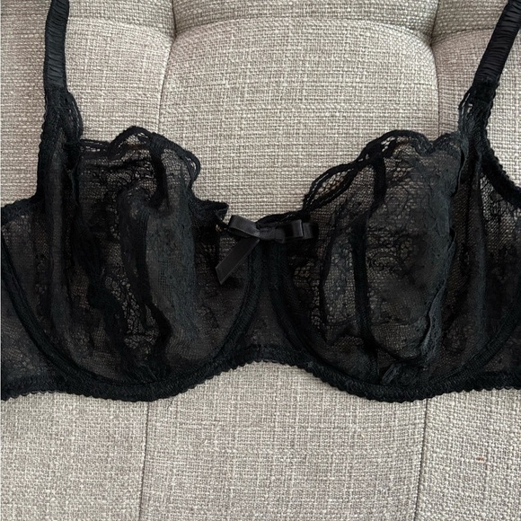 Agent Provocateur Love Black French Lace Full Cup Bra Size 36E - Picture 5 of 11